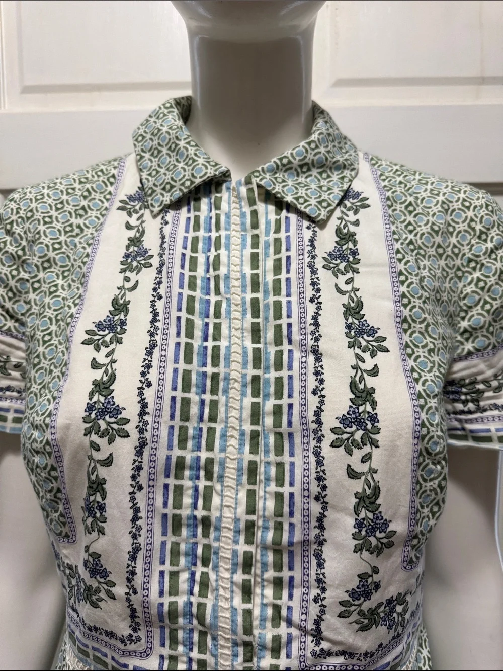 TORY BURCH TALIA BOTANICAL SHIRTDRESS,FLORAL GREEN~RARE SIZE 6